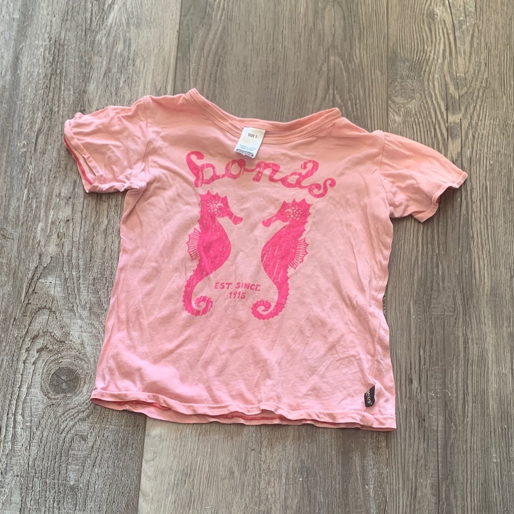 Bonds Kids Coral T-Shirt with‎ Seahorse Print
